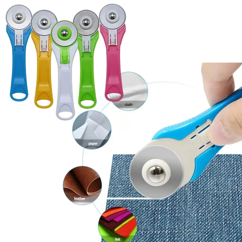 Pink Rotary Cutter – Ergonomic Quilting & Fabric Cutting Tool Rotary Fabric Cutter Babs