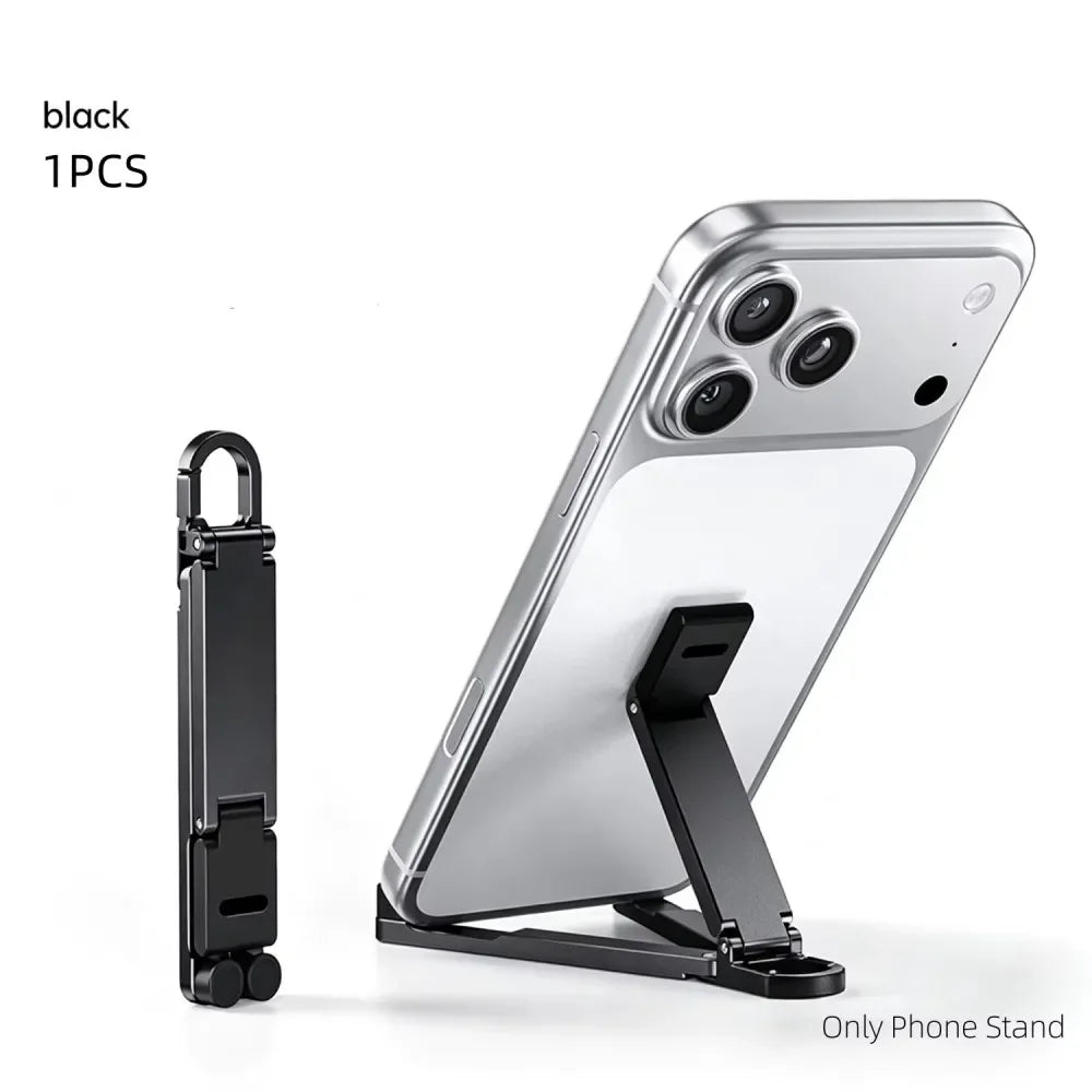 Mini Foldable Keychain Phone Stand | Multi-Angle Desk Holder Phone Stand Babs black