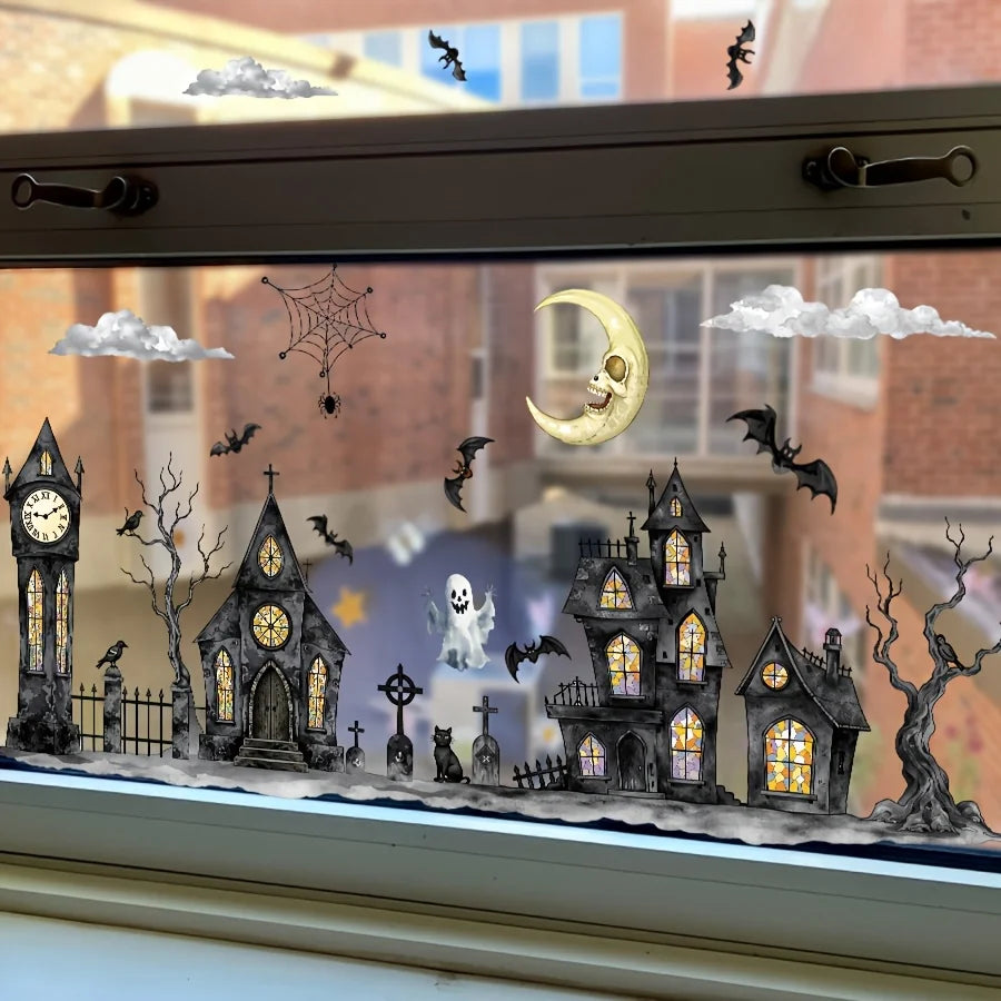 Halloween Window Clings – Ghost & Pumpkin Stickers | Home & Office Halloween Window Clings Babs