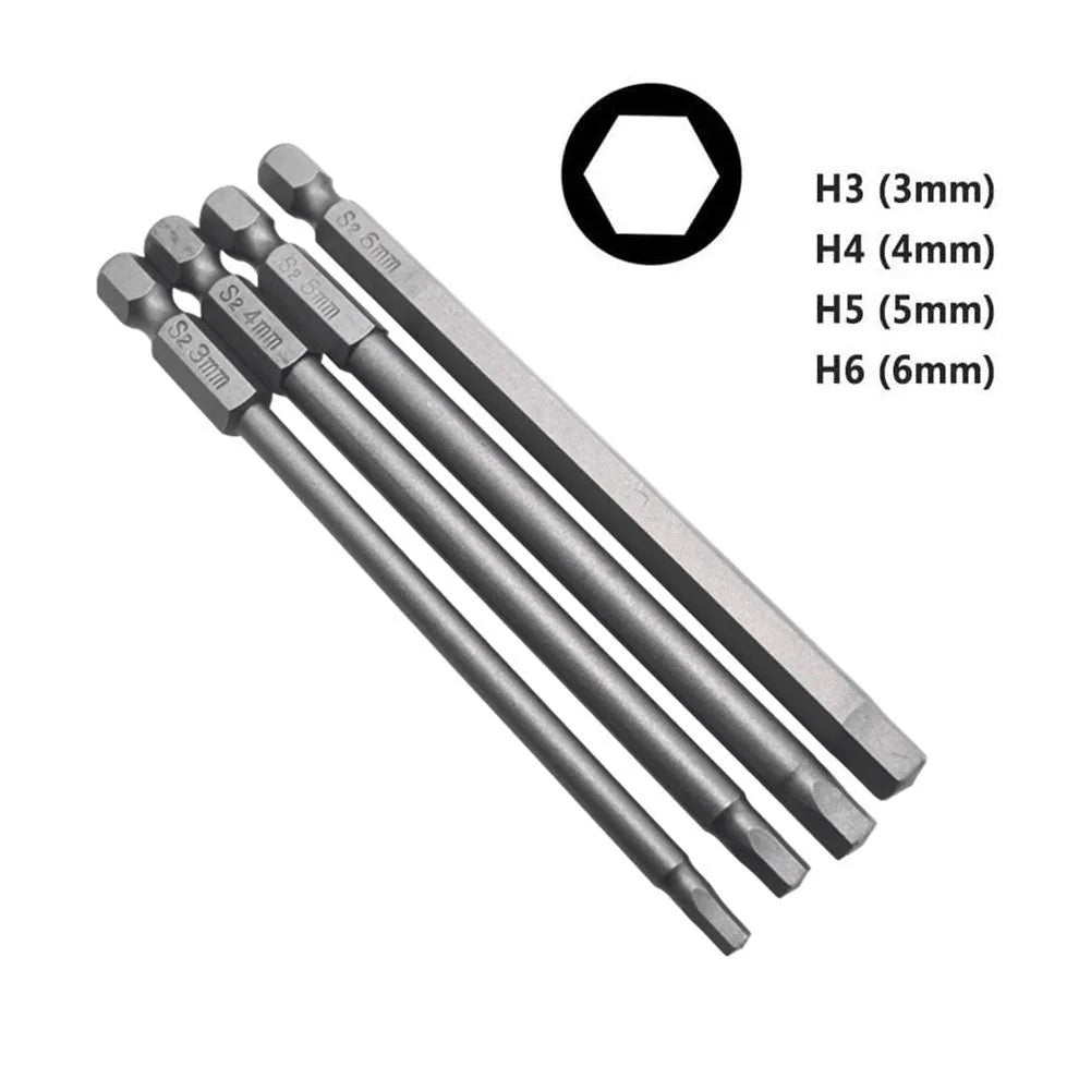 4-Piece Magnetic Screwdriver Bit Set – 1/4" Hex Shank Alloy Steel Screwdriver Bit Set Babs D