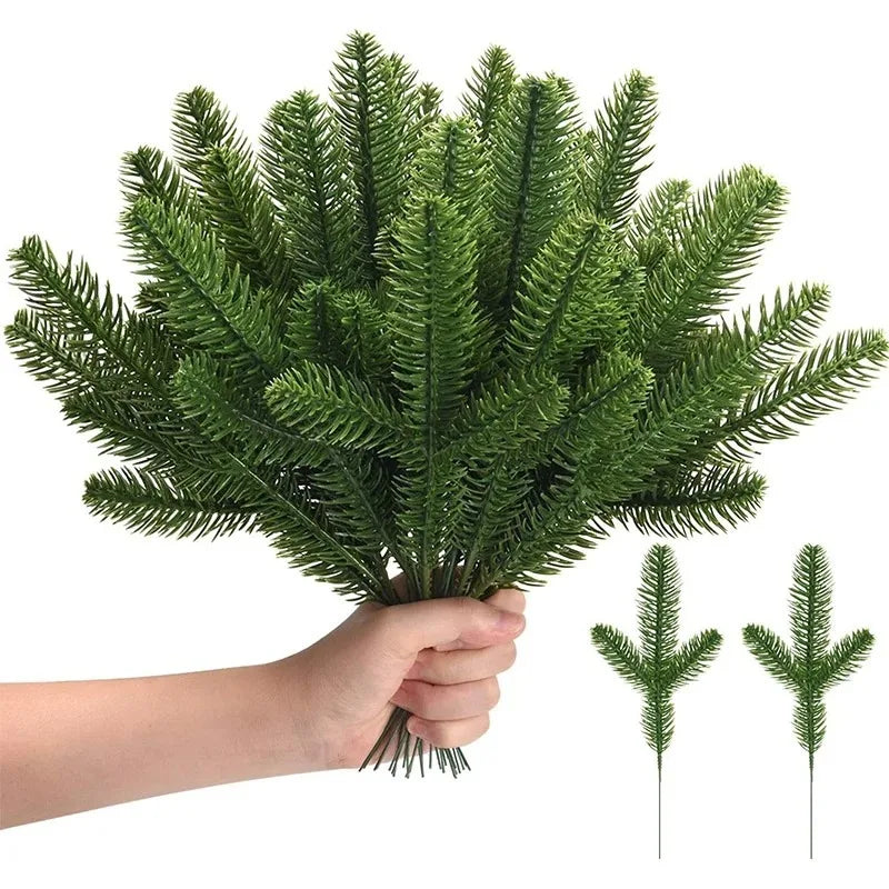 10Pcs Artificial Red Berry Holly Pine Branches – Christmas Decor Christmas Branch Decor Babs Pine 10Pcs