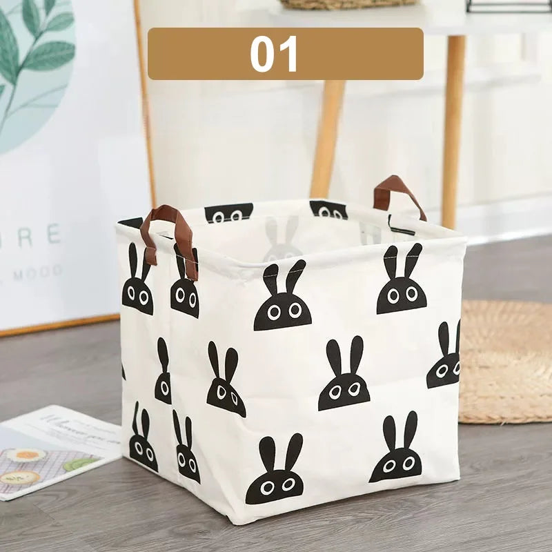 Foldable Cotton Linen Laundry Basket & Storage Bin Laundry Hamper Basket Babs 01