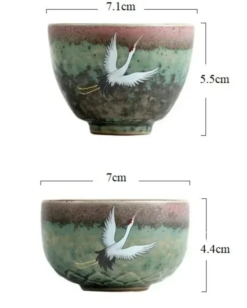 Retro Crane Ceramic Tea Cup – Chinese Style Porcelain Mug Ceramic Tea Mug Babs