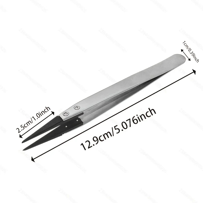 Anti-Static Carbon Fiber Tweezers 2-Pack | ESD-Safe Precision Precision Tweezers Babs