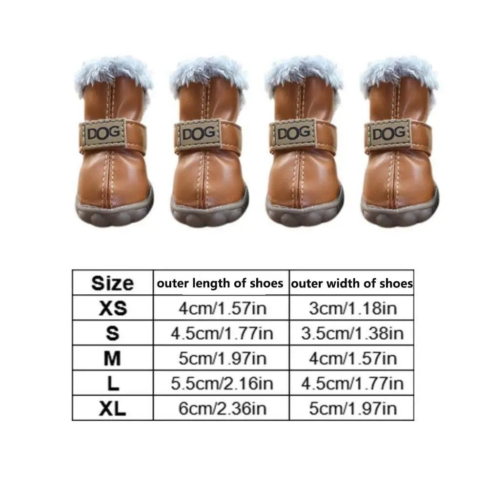 Waterproof Non-Slip Winter Dog Snow Boots – Set of 4 Dog Winter Boots Babs