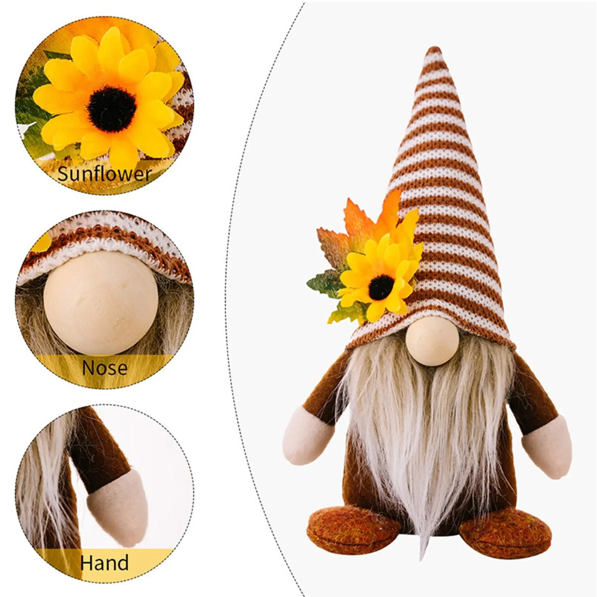 Fall Gnome Plush Doll – Halloween & Thanksgiving Autumn Decor Holiday Gnome Ornament Babs