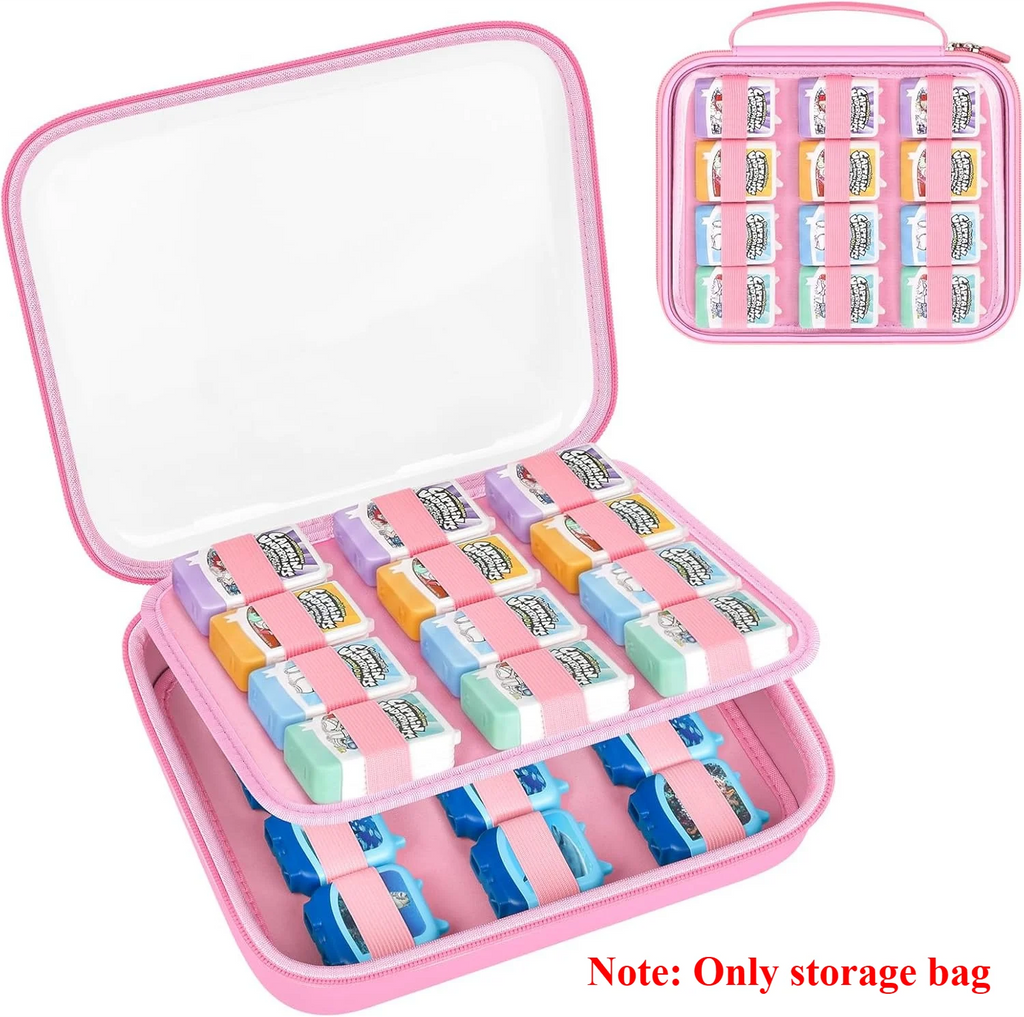 Hard Case for Tonies Figures & 4-Pack Sets | Clear Top Organizer Toy Storage Case Babs Pink