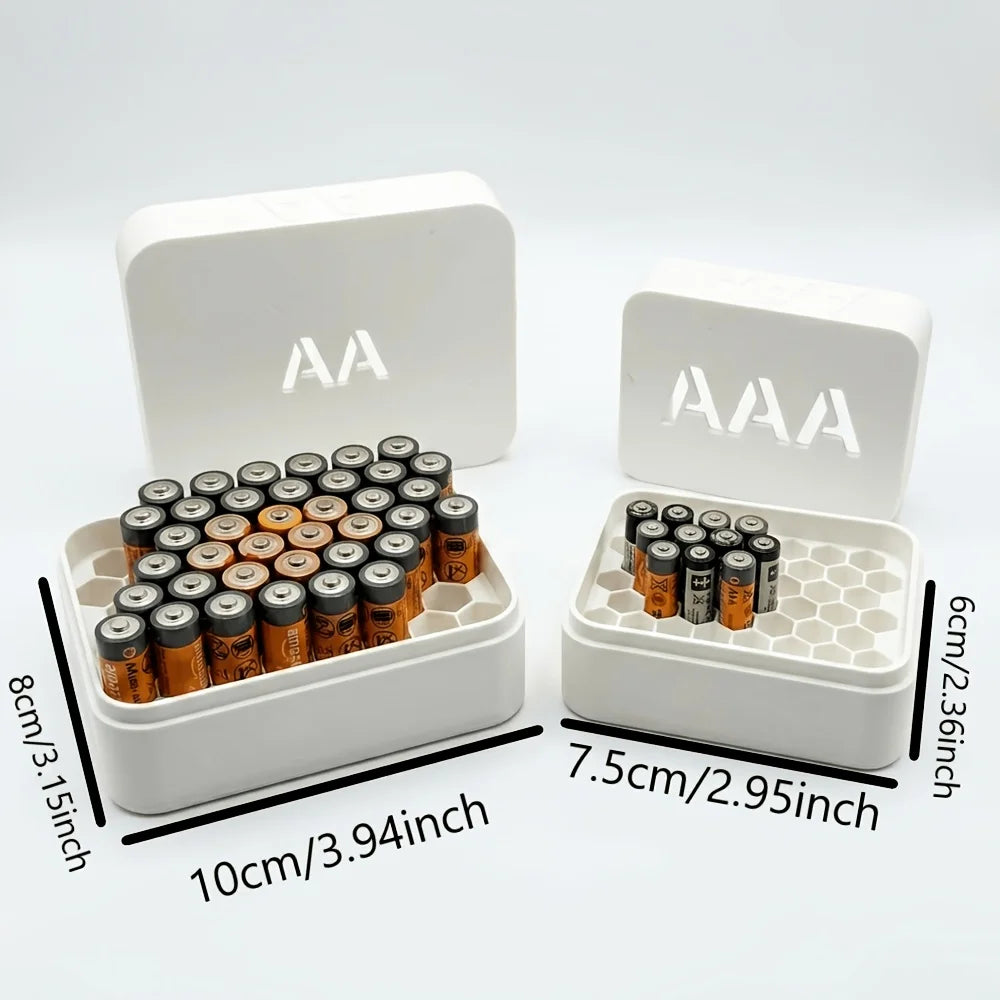 Stackable AA AAA Battery Storage Box – Large Capacity Organizer Battery Storage Organizer Babs