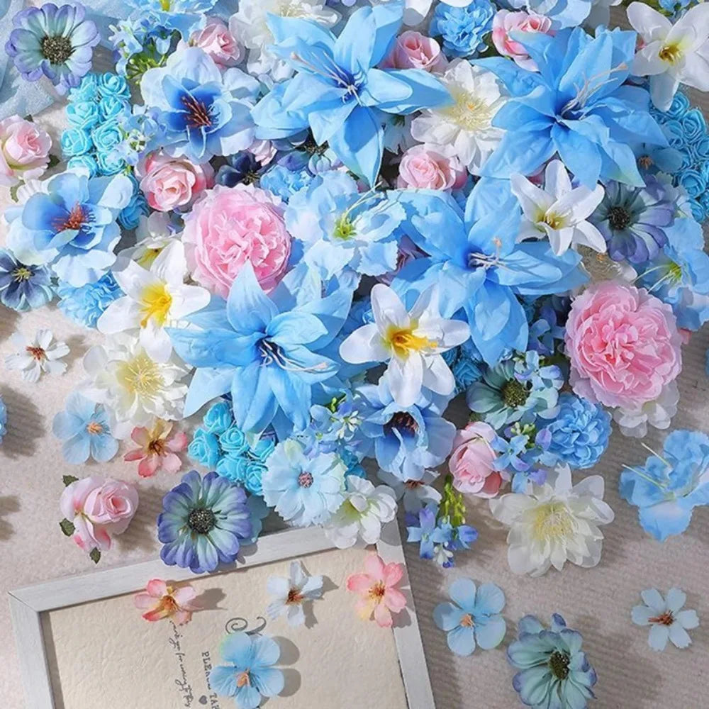 Blue Silk Artificial Peony Flower Heads – Wedding & Home Decor Artificial Flower Heads Babs