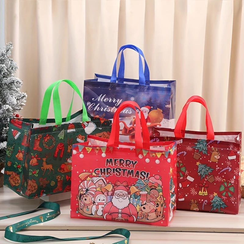 Reusable Christmas Gift Bags with Handles – 6/12 Pack Xmas Christmas Gift Bags Babs
