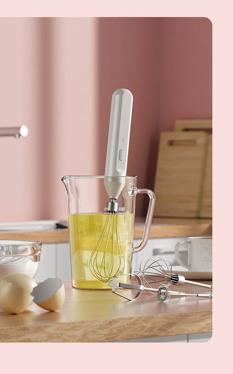 Electric Handheld Milk Frother & Egg Beater – USB Rechargeable Milk Frother Babs