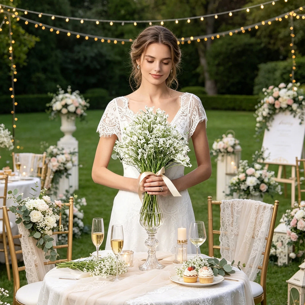 Artificial Baby's Breath Flowers – Wedding & Home Bouquet Decor Artificial Flower Bouquet Babs
