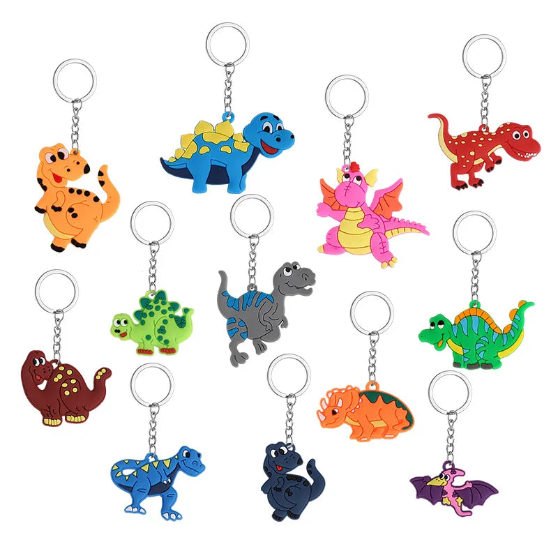 12pcs Cartoon Dinosaur Keychains Kids Birthday Party Favors Kids Party Favors Babs