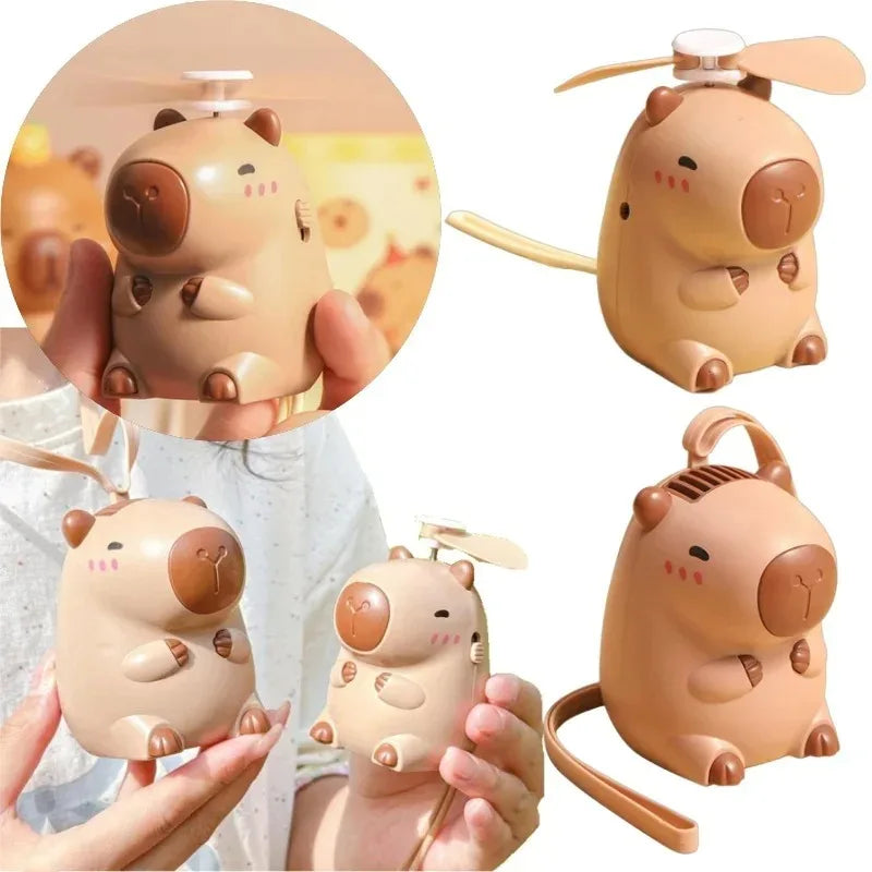 Capybara Mini USB Rechargeable Handheld Fan for Kids Portable Handheld Fan Babs