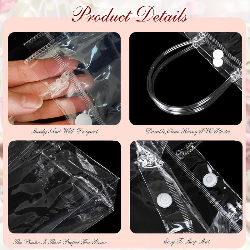 Clear PVC Gift Bags with Handle – Party & Wedding Favors 5/10Pcs Clear Gift Bags Babs