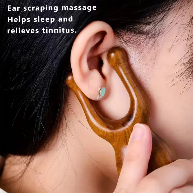 Natural Sandalwood Massage Comb – Scalp, Face & Body Wooden Massage Comb Babs