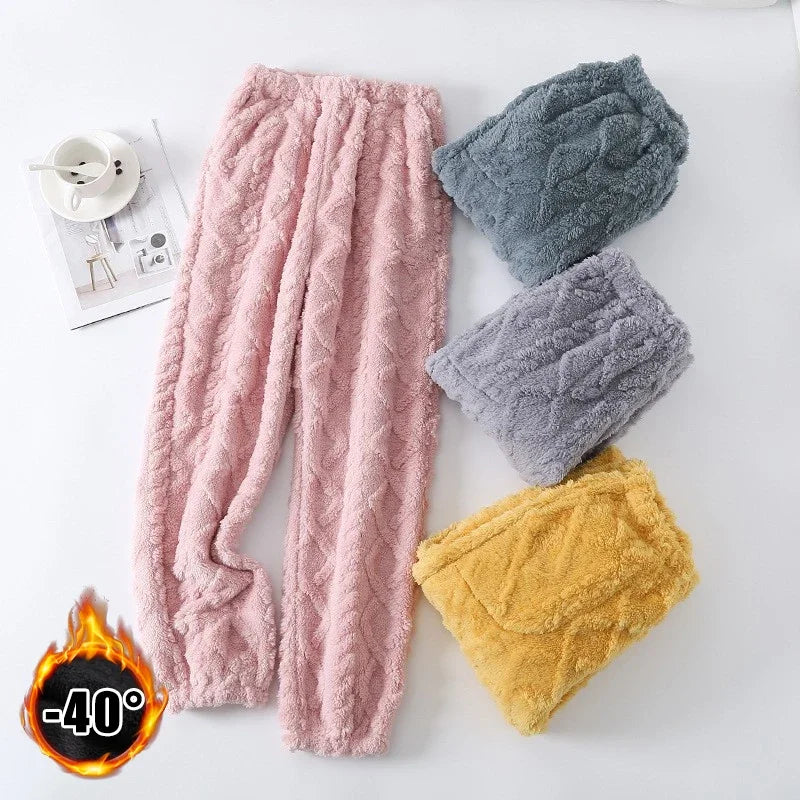 Women's Thermal Fleece Sleep Pants – Warm Plush Loungewear Fleece Loungewear Pants Babs