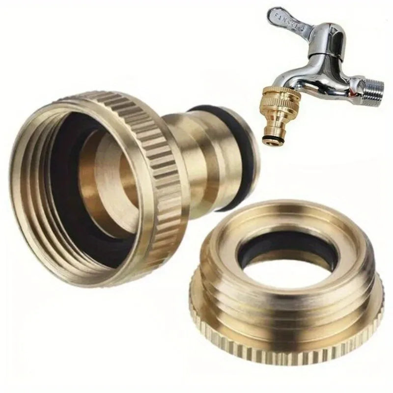 2Pcs Brass Hose Tap Connector 3/4" 1/2" Garden Faucet Adapter Hose Faucet Adapter Babs