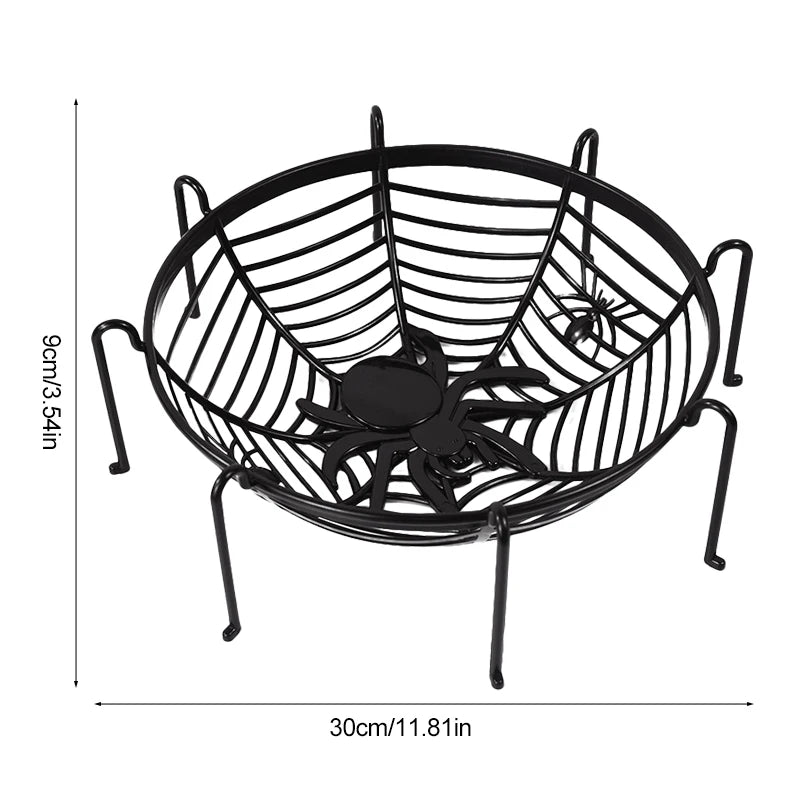 Halloween Spider Candy Basket – Party Treat Tray Decoration Halloween Party Decoration Babs Black