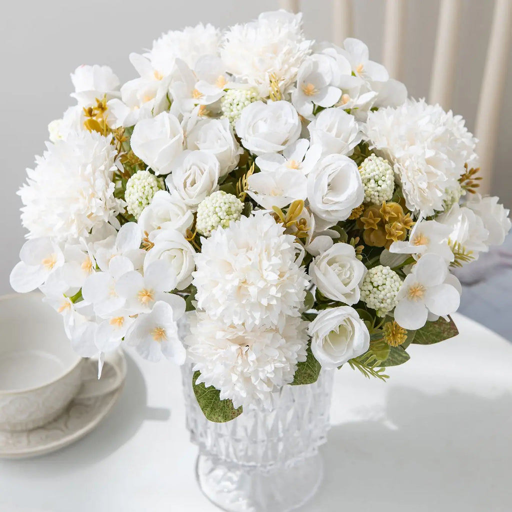 Silk Artificial Rose & Chrysanthemum Bouquet | Wedding Decor Artificial Flower Bouquet Babs