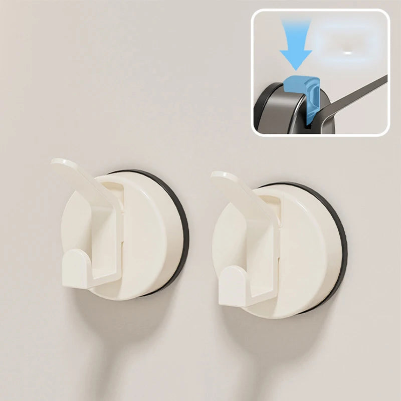 Suction Cup Hooks – Waterproof Towel & Robe Hanger | No Drill Suction Cup Hooks Babs White-2pcs