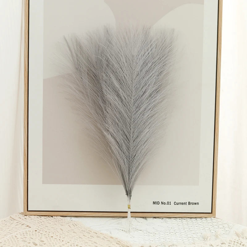 10-Piece Artificial Pampas Grass Bouquet – Boho Home Decor Artificial Floral Bouquet Babs Light Grey