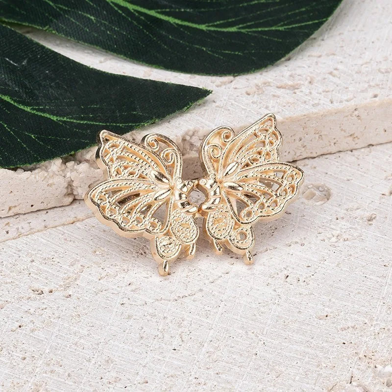 Butterfly Waist Adjuster Button – No-Sew Metal Clip for Pants Clothing Fastener Clip Babs