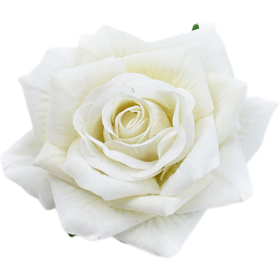 Silk Rose Heads 5/10pcs – DIY Wedding & Home Décor Flowers Artificial Silk Flowers Babs WHITE 5 pcs