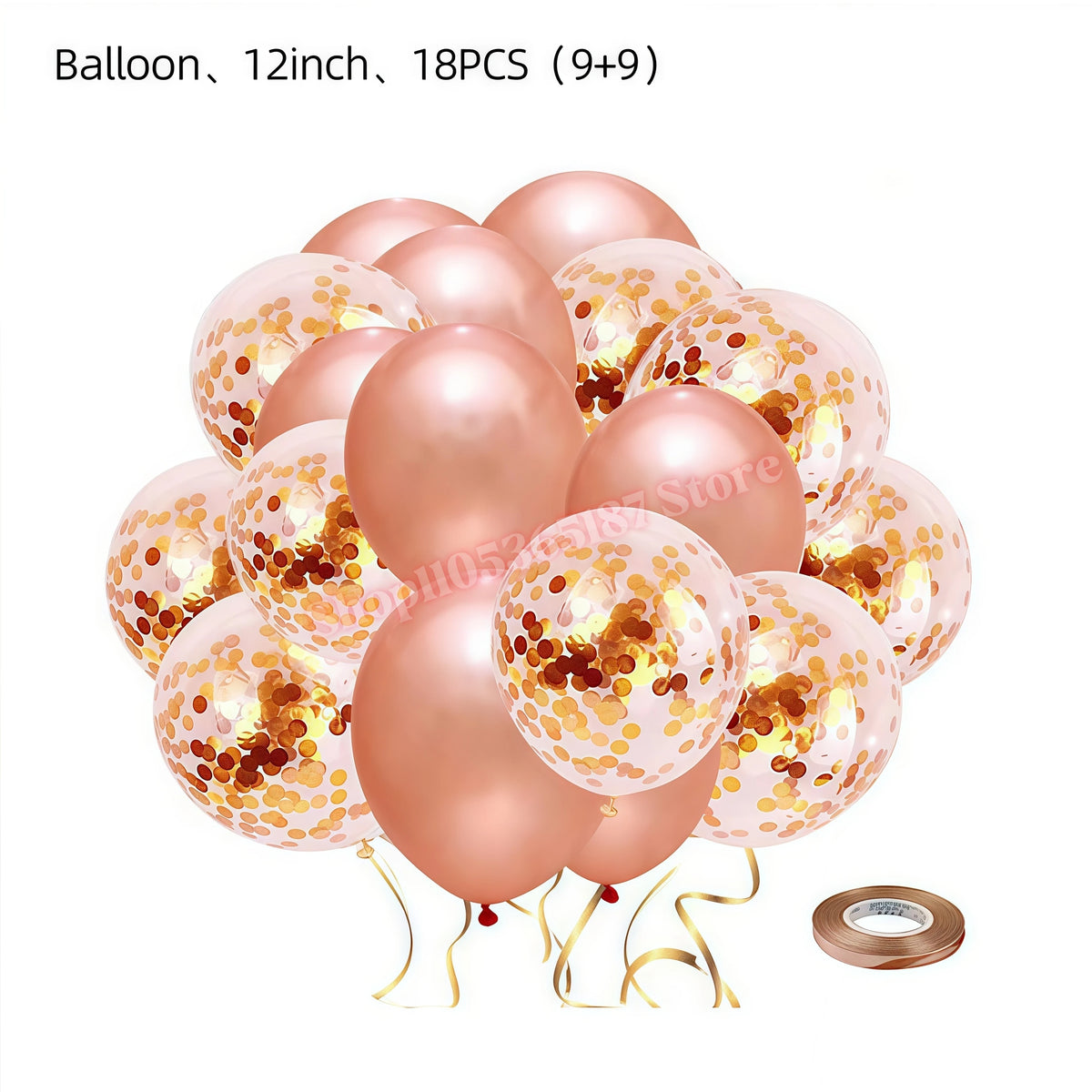 Rose Gold Dark Blue Party Tableware – Cups, Plates & Napkins Set Party Tableware Set Babs 18pcs balloons others