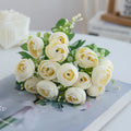 Artificial Silk Rose Bouquet | Wedding & Home Décor, 30cm Artificial Flower Bouquet Babs WHITE 2 pcs