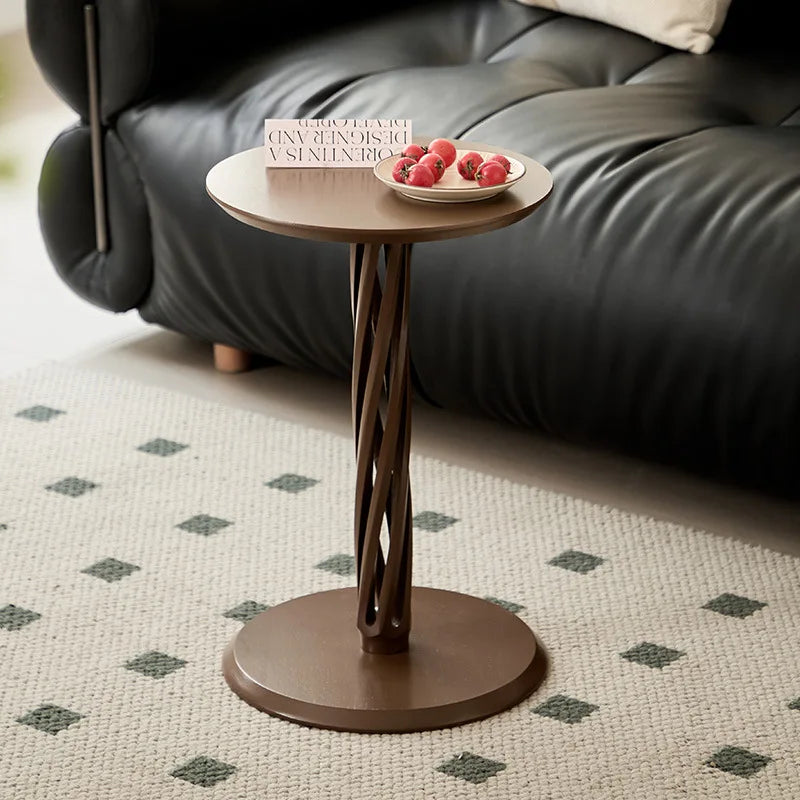 Modern Round Wooden Side Table – Minimalist Bedside Coffee Table Wooden Side Table Babs
