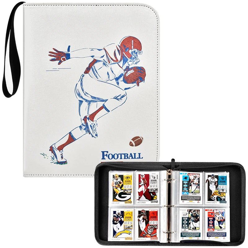 440-Pocket Sports Card Binder with Protective Sleeves Trading Card Binder Babs WHITE