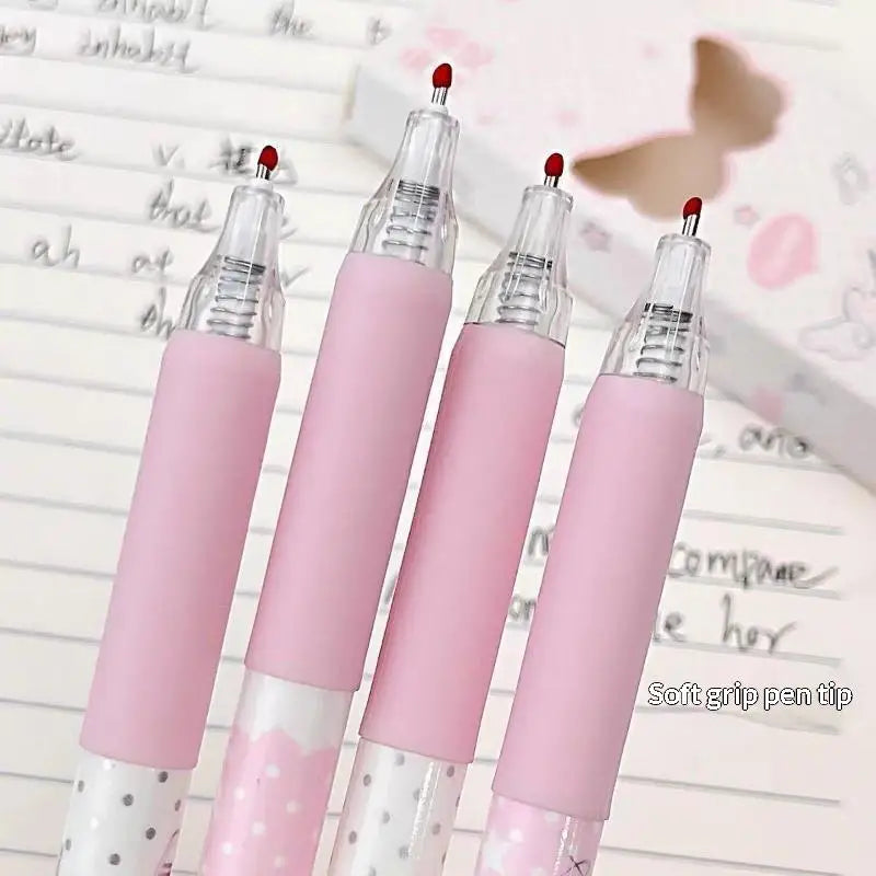 Angel Wings Kawaii Gel Pens 4-Pack | Quick-Dry Retractable Black Ink Kawaii Gel Pens Babs
