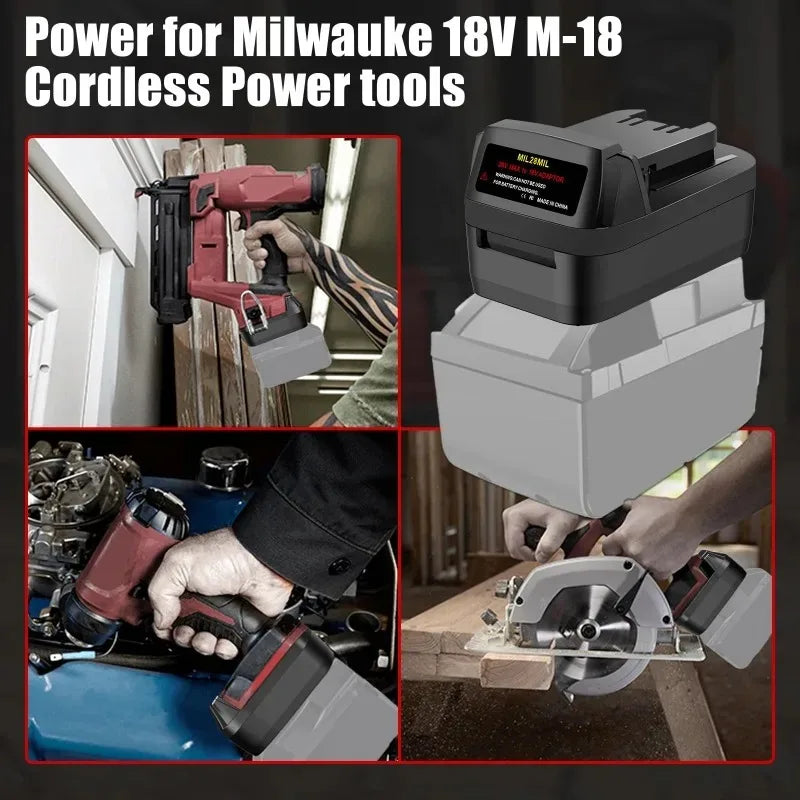 Milwaukee M28 to M18 Battery Adapter Converter MIL28MIL Battery Adapter Babs