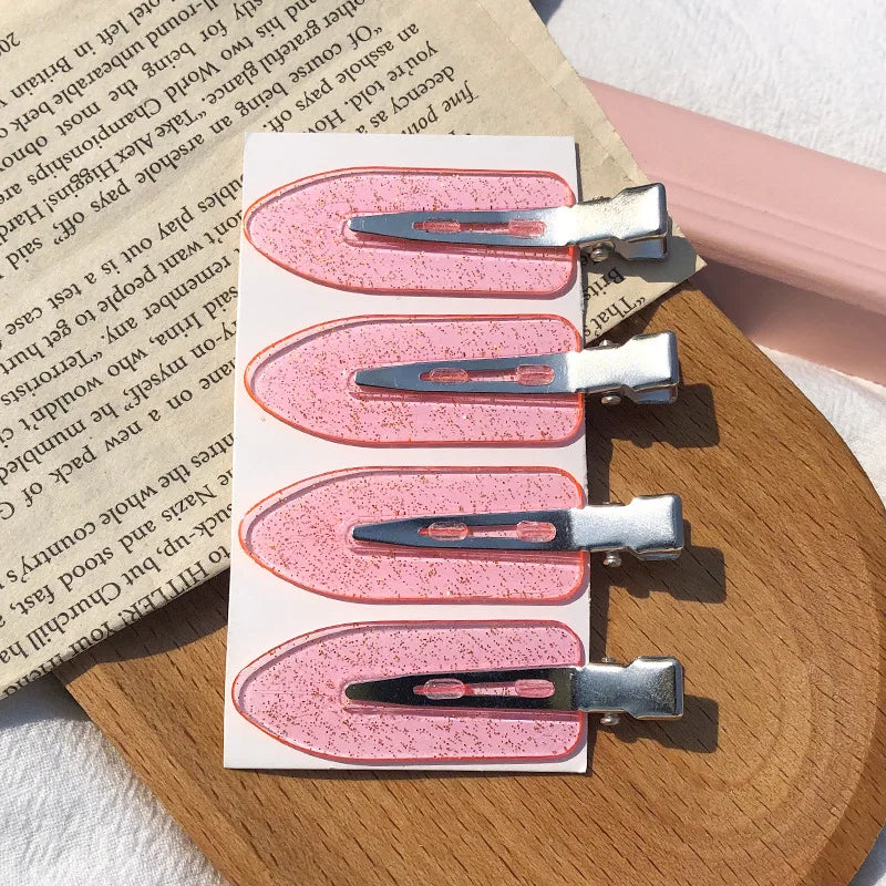 4-Pack Seamless No-Bend Hair Clips – Bangs & Makeup Barrettes Hair Clips Set Babs