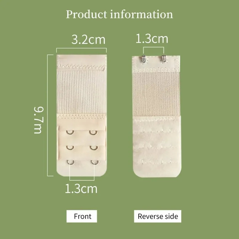3-Pack Bra Extenders – 3-Row 2-Hook Elastic Soft Straps Bra Extender Set Babs
