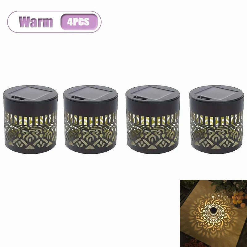 Solar Sunflower Mandala Wall Lamp – Outdoor Garden Fence Light Solar Garden Light Babs Warm-4PCS