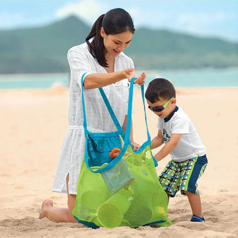 10-Pack Mesh Beach Bags – Foldable Kids Storage Backpacks Mesh Beach Bag Set Babs