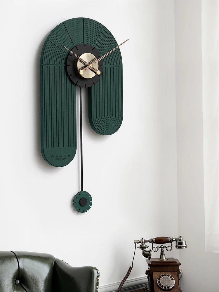 Large Pendulum Wood Wall Clock – Silent Quartz, Modern Décor Pendulum Wall Clock Babs