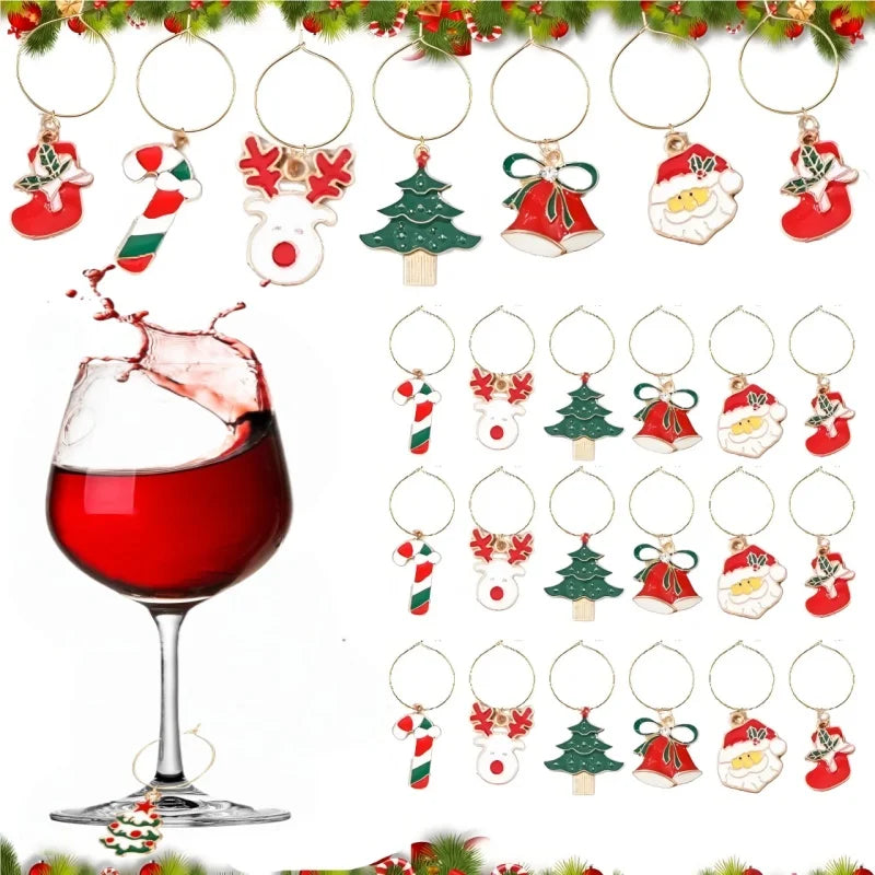 Christmas Wine Glass Charms – Holiday Drink Markers & Gifts Wine Glass Charms Babs