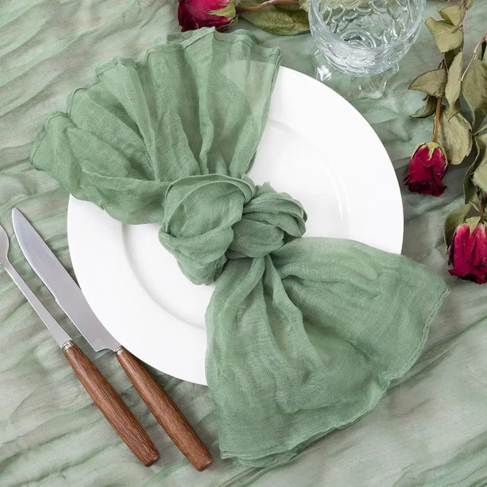 Reusable Gauze Napkins 50x50cm – Solid Color Polyester Table Linen Cloth Table Napkin Babs