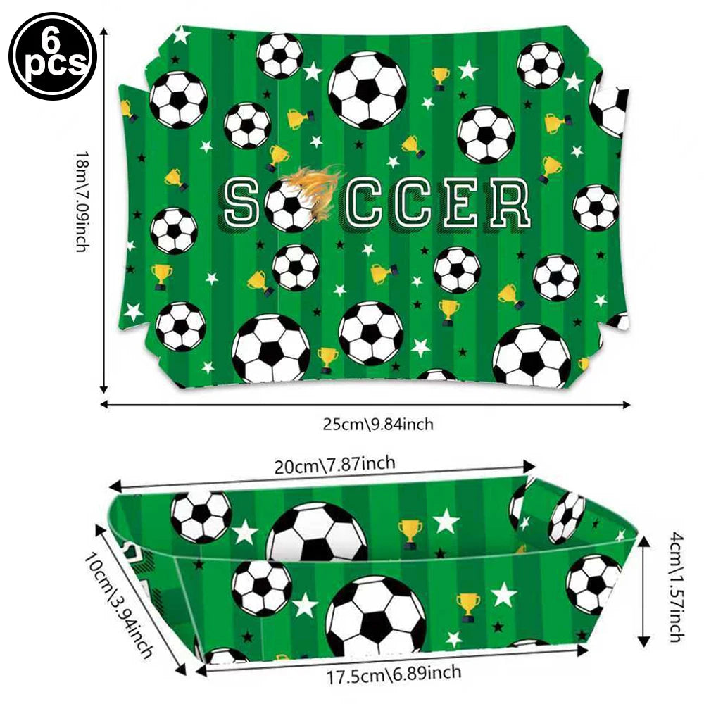 Soccer 6th Birthday Party Supplies – Balloon & Tableware Kit Party Supplies Kit Babs food tray as show