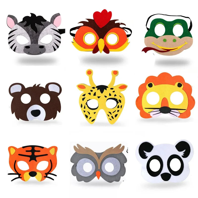 Kids Animal Felt Masks – Birthday, Cosplay & Forest Party Favors Kids Party Masks Babs mix colors