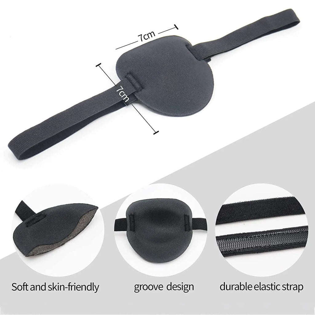Black Adjustable Eye Patch – 3D Contoured for Adults & Kids Eye Patch Babs