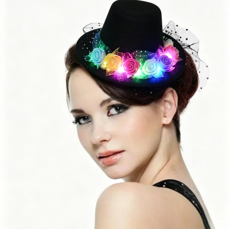LED Feather Angel Halo Crown Headband – Bridal & Party LED Halo Headband Babs