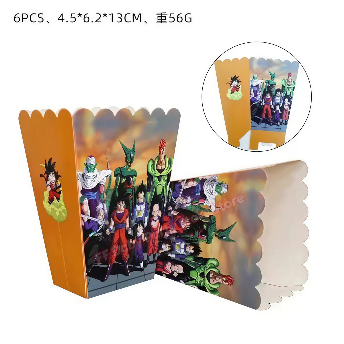 Dragon Ball Z Birthday Party Supplies – Goku Balloons, Cups & Plates Party Supply Set Babs 6pcs Popcorn box