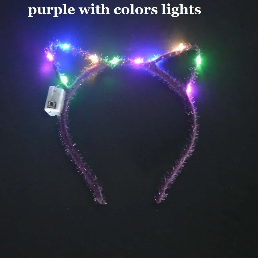 LED Flashing Cat & Fox Ears Headband – Glowing Party Hair Hoop LED Party Headband Babs 1