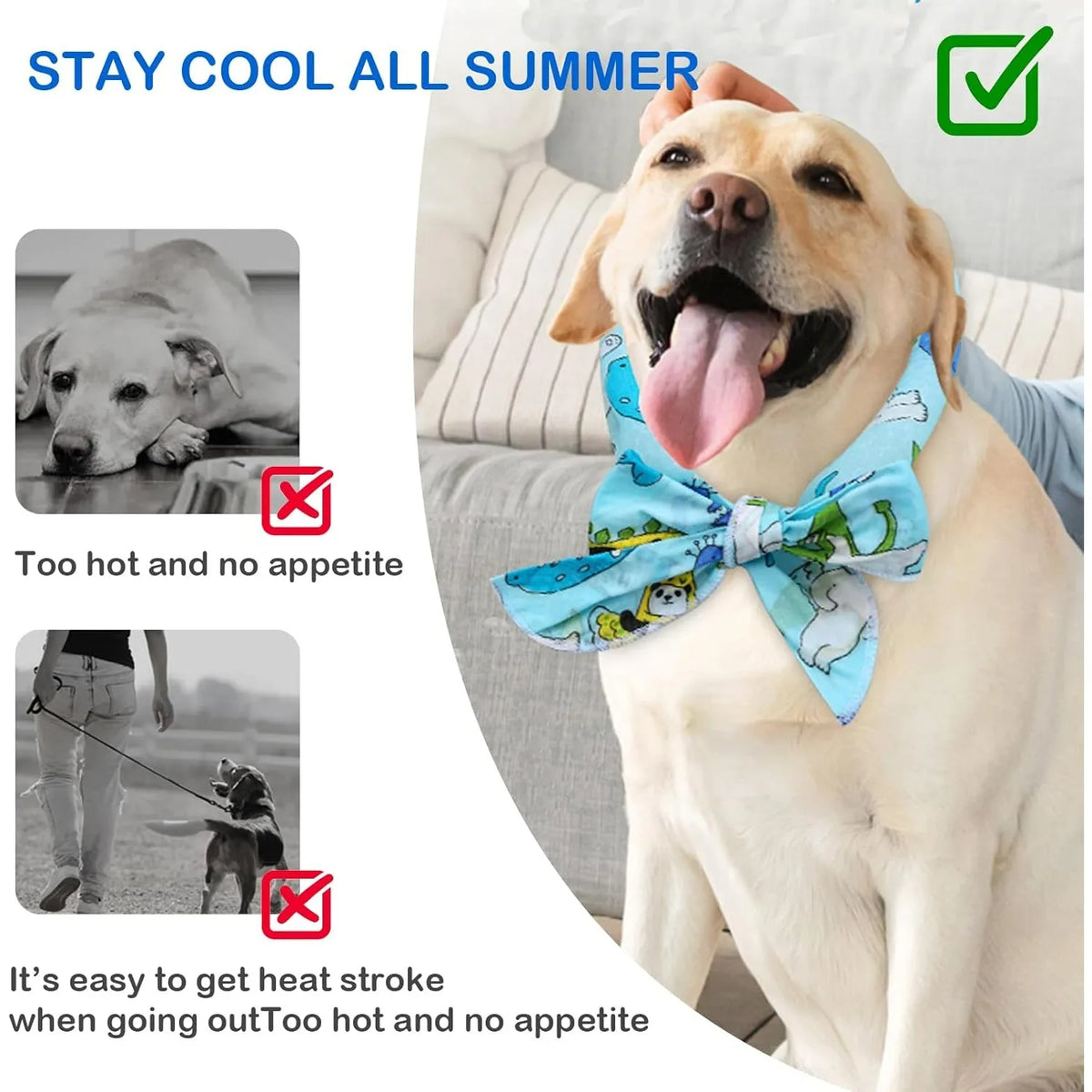 Pet Cooling Ice Collar Bandana for Cats & Dogs | Summer Pet Cooling Collar Babs