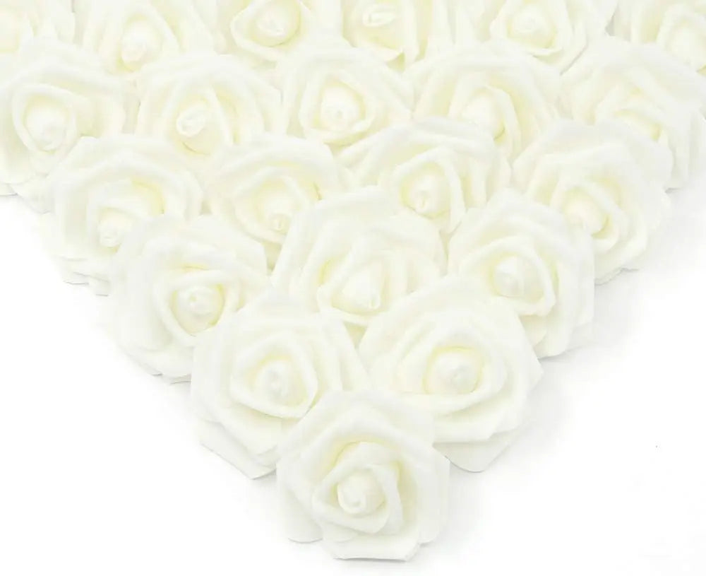 PE Foam Rose Heads 15/30 Pcs – Wedding, Holiday & DIY Décor Artificial Flower Heads Babs Milky White 30 pcs