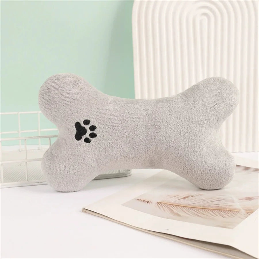 Cartoon Pet Bone Plush Cushion – Cute Seat & Back Support Pillow Plush Throw Cushion Babs gray